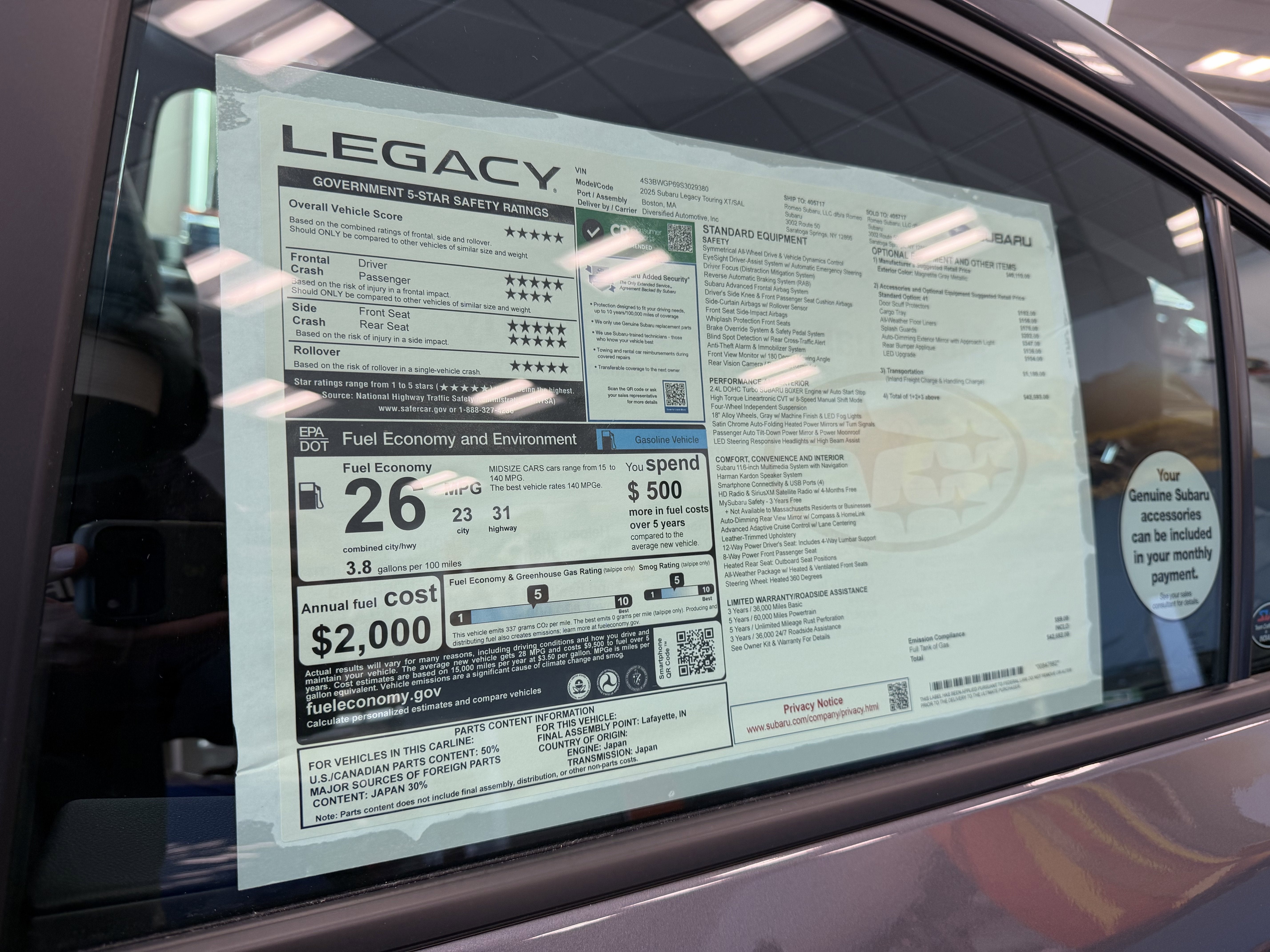 2025 Subaru LEGACY Touring XT