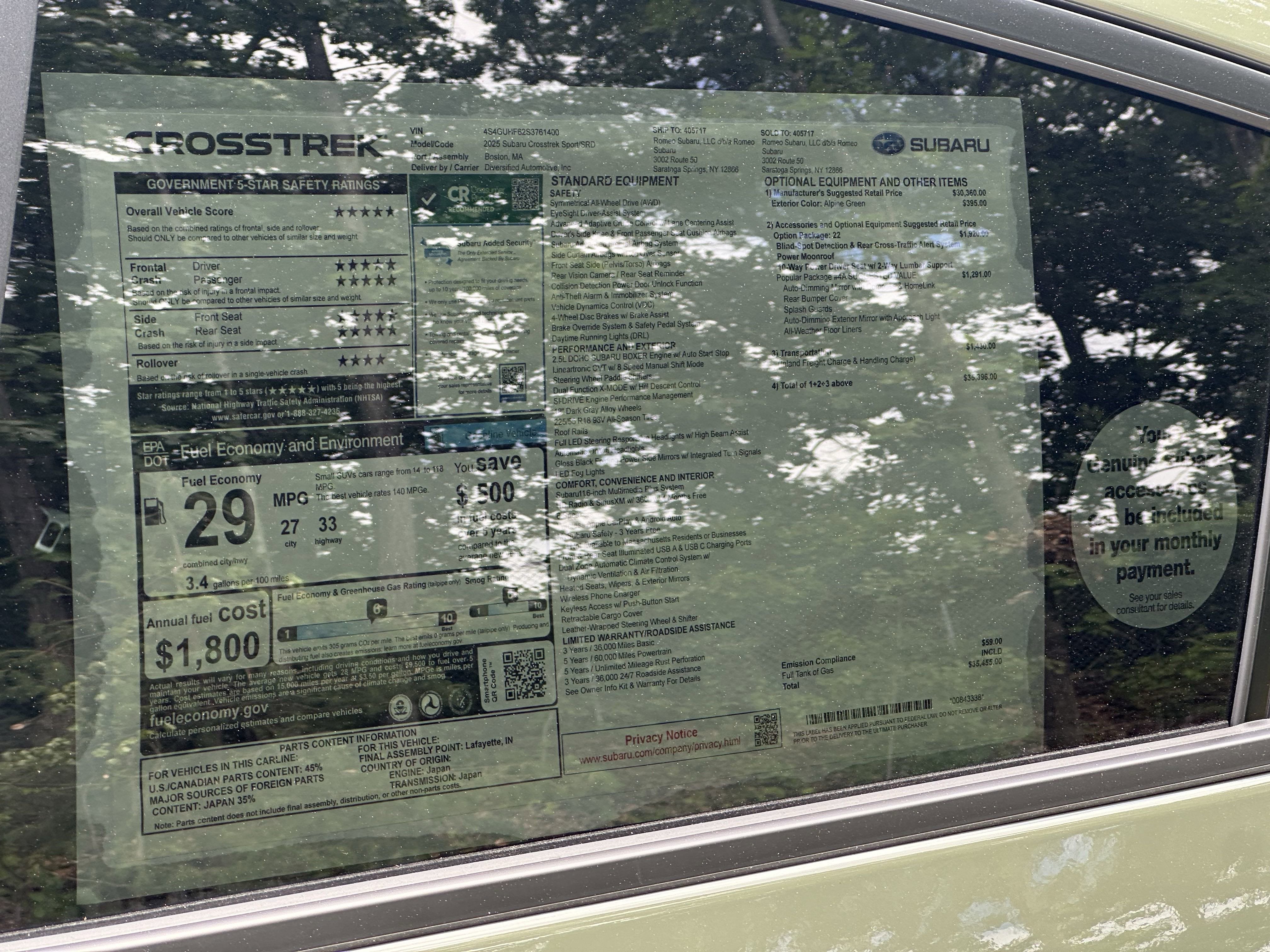 2025 Subaru CROSSTREK Sport