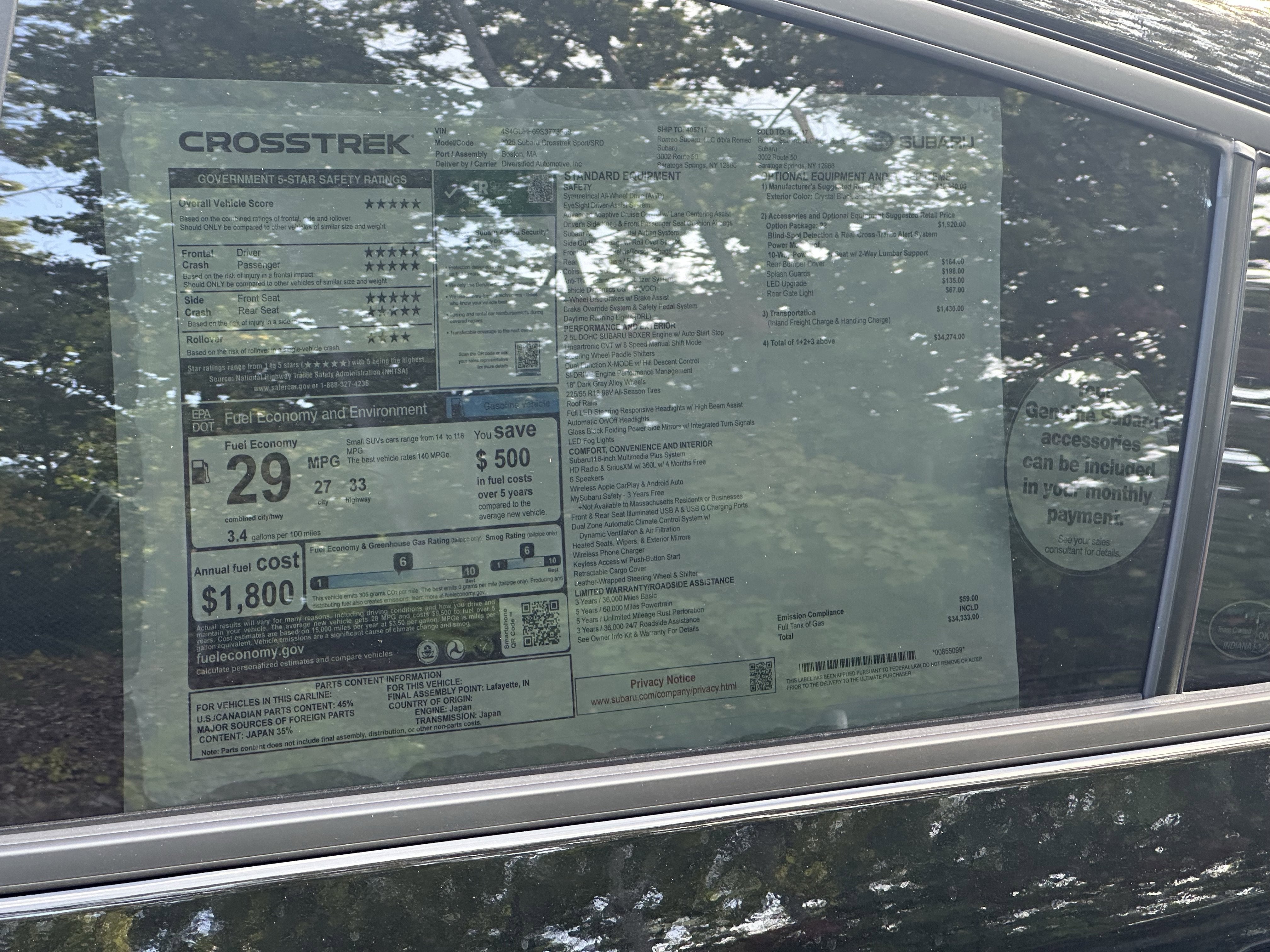 2025 Subaru CROSSTREK Sport