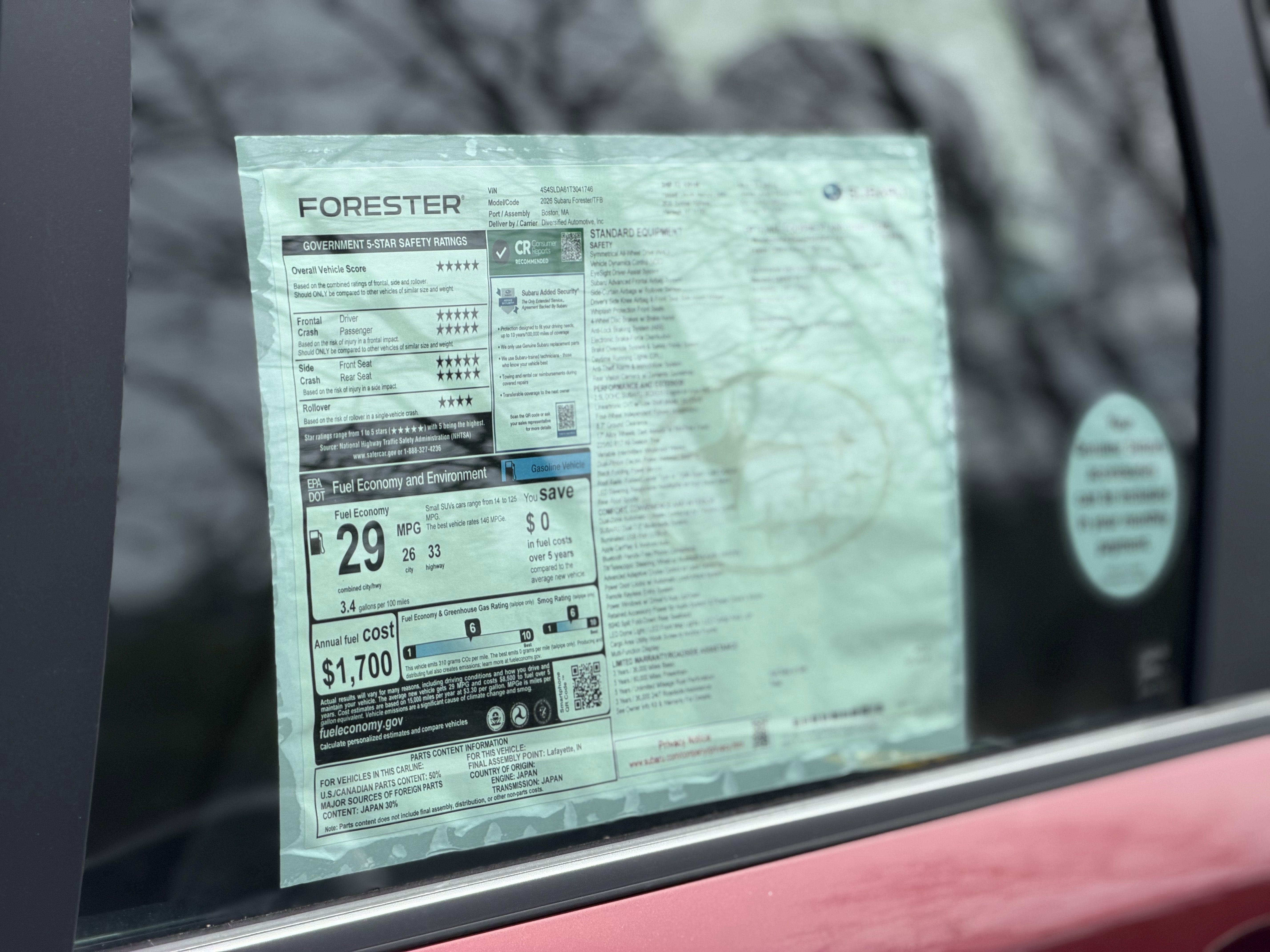 2026 Subaru FORESTER Standard Model