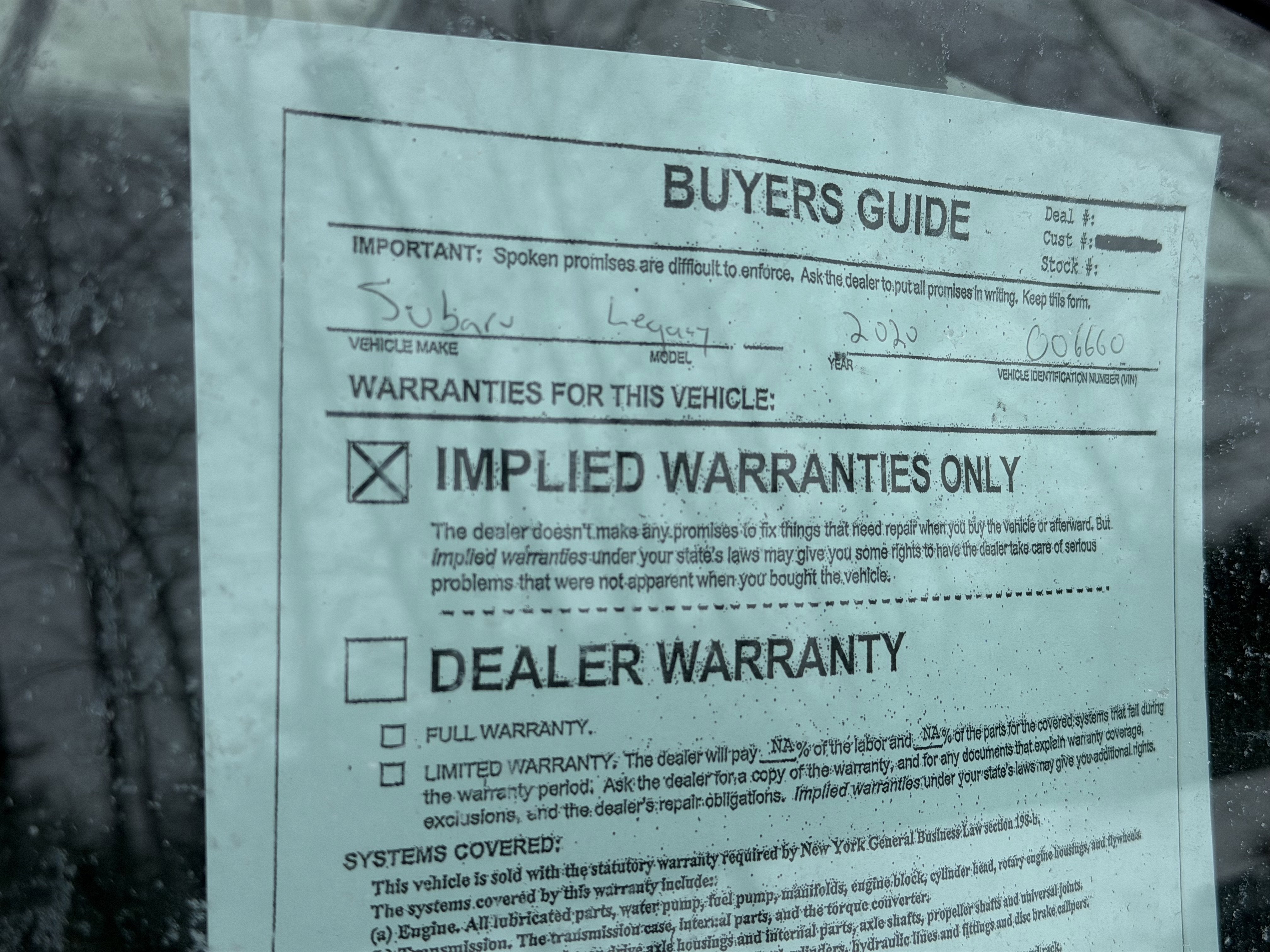 2020 Subaru Legacy Base