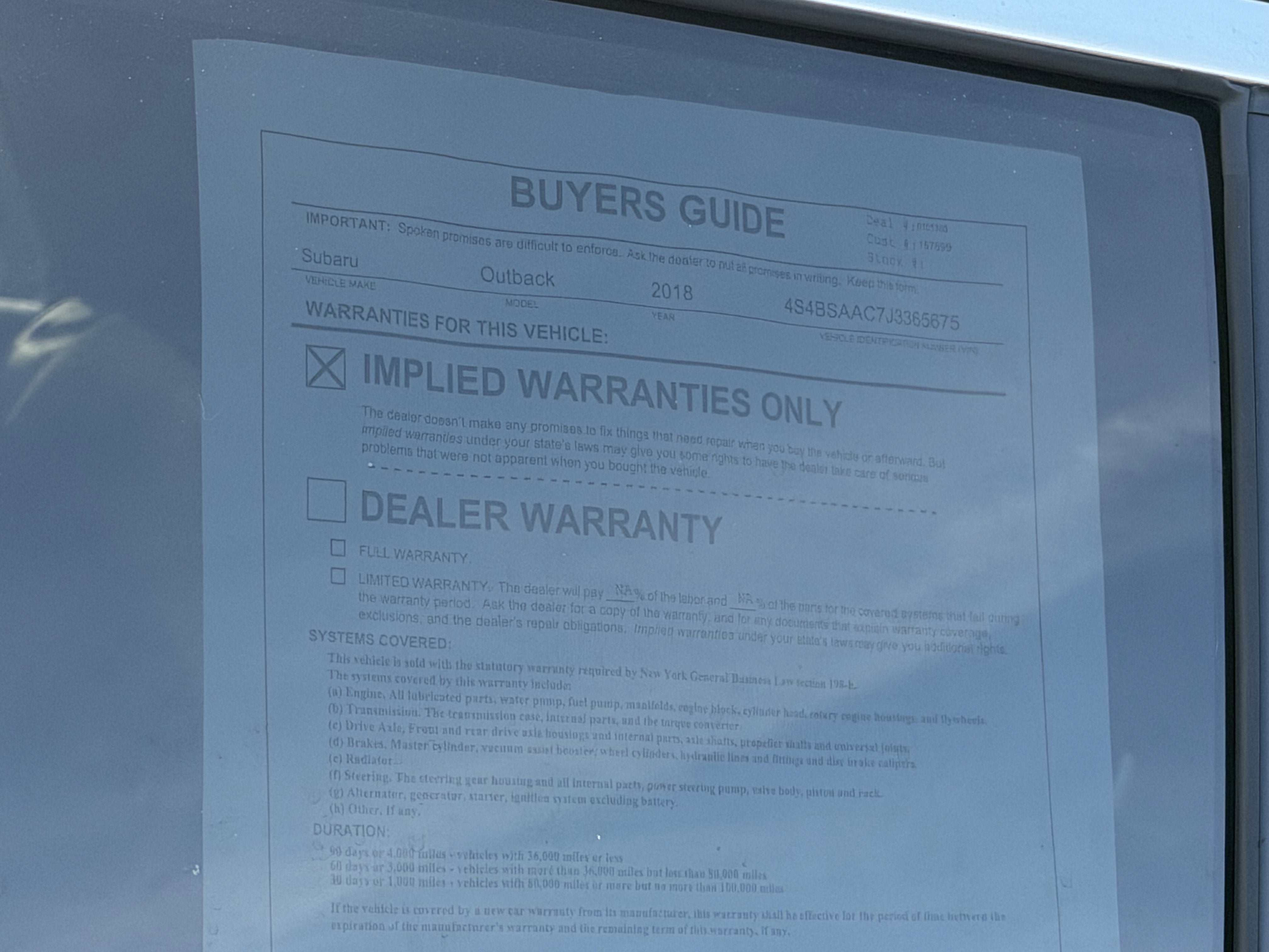 2018 Subaru Outback 2.5i