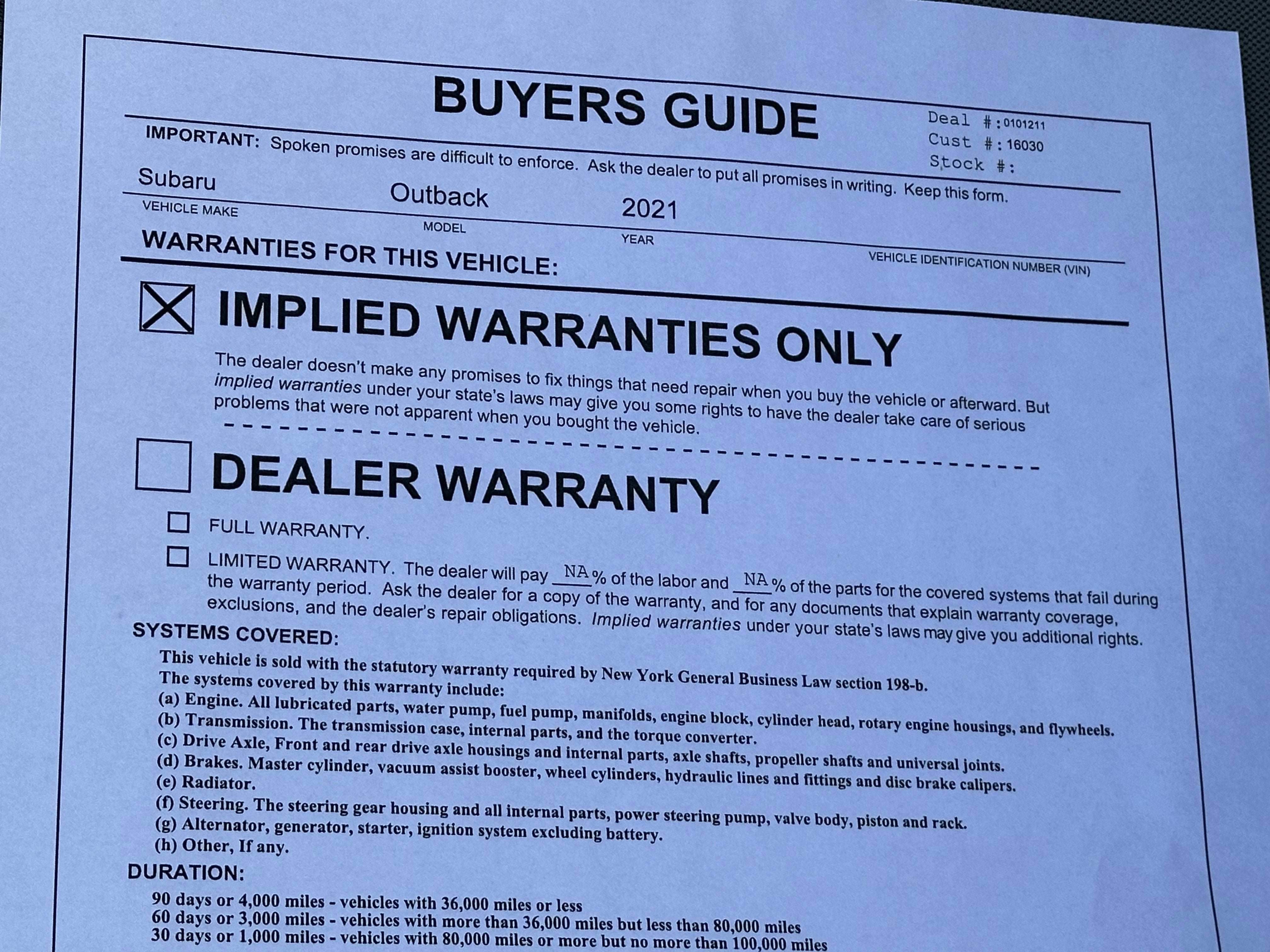 2021 Subaru Outback Premium